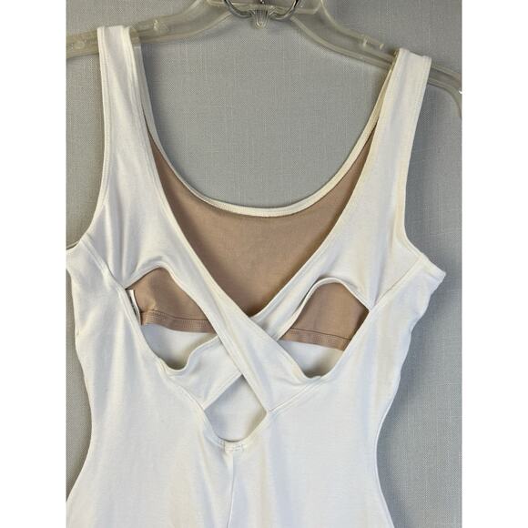 Vintage 90s Gilda Marx California Body Unitard Women Large White Workout Aerobic - Picture 9 of 11